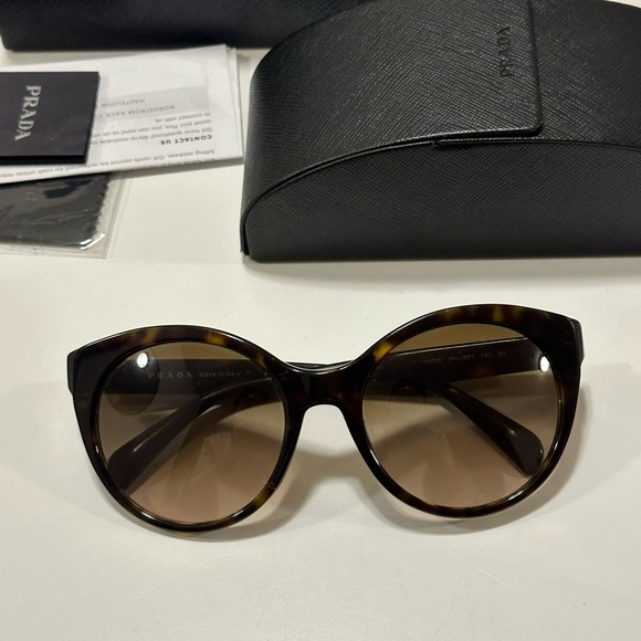 Prada women’s cateye sunglasses in brown/tortoiseshell model# 2au-6s1 140 3n - Picture 1 of 4